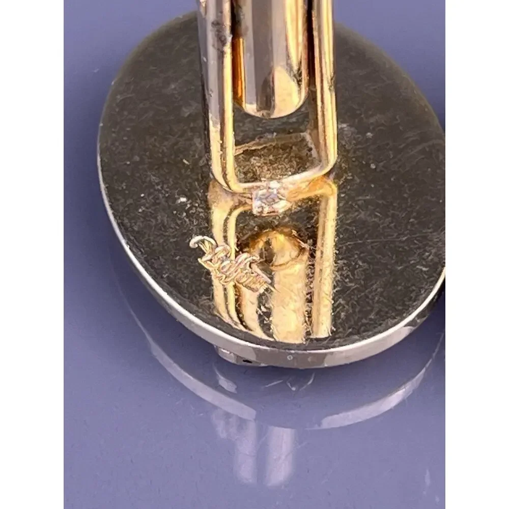 Antique Car Buggy Cufflinks Gold Tone Convertible Oval Balfour Vintage